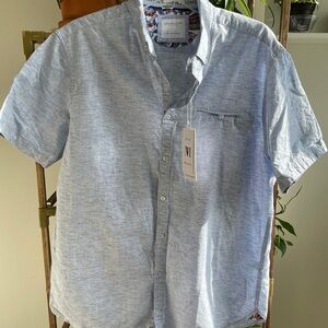 Denim & Flower Blue Button Down Shirt Size XL